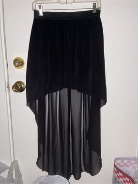 Closet Black High-Low Chiffon Skirt